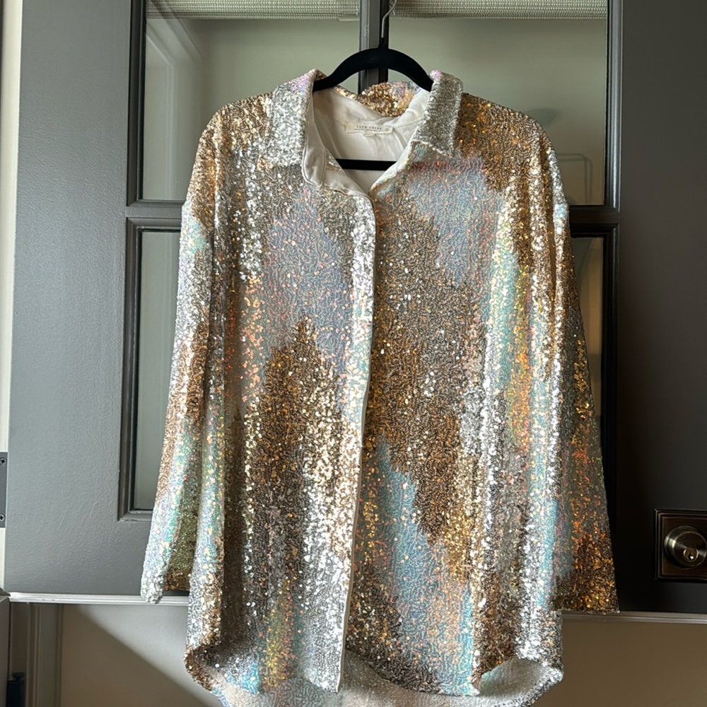 Genevieve Ivory Multi Sequin Button size S 12th Tribe